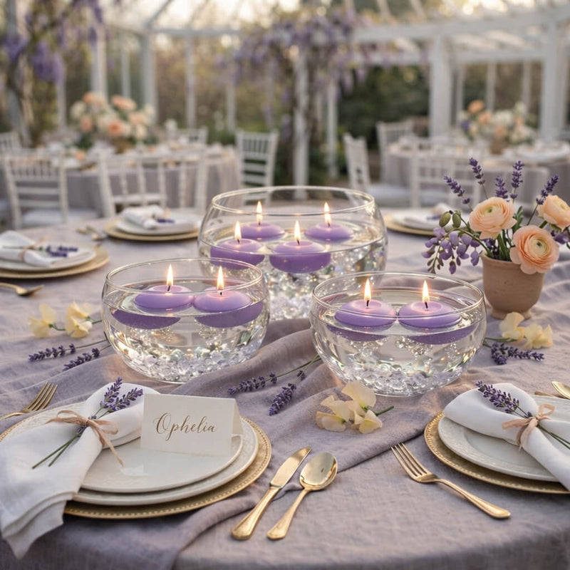 Richland Floating Candles 3" Lavender Set of 96 - thumbnail number 3