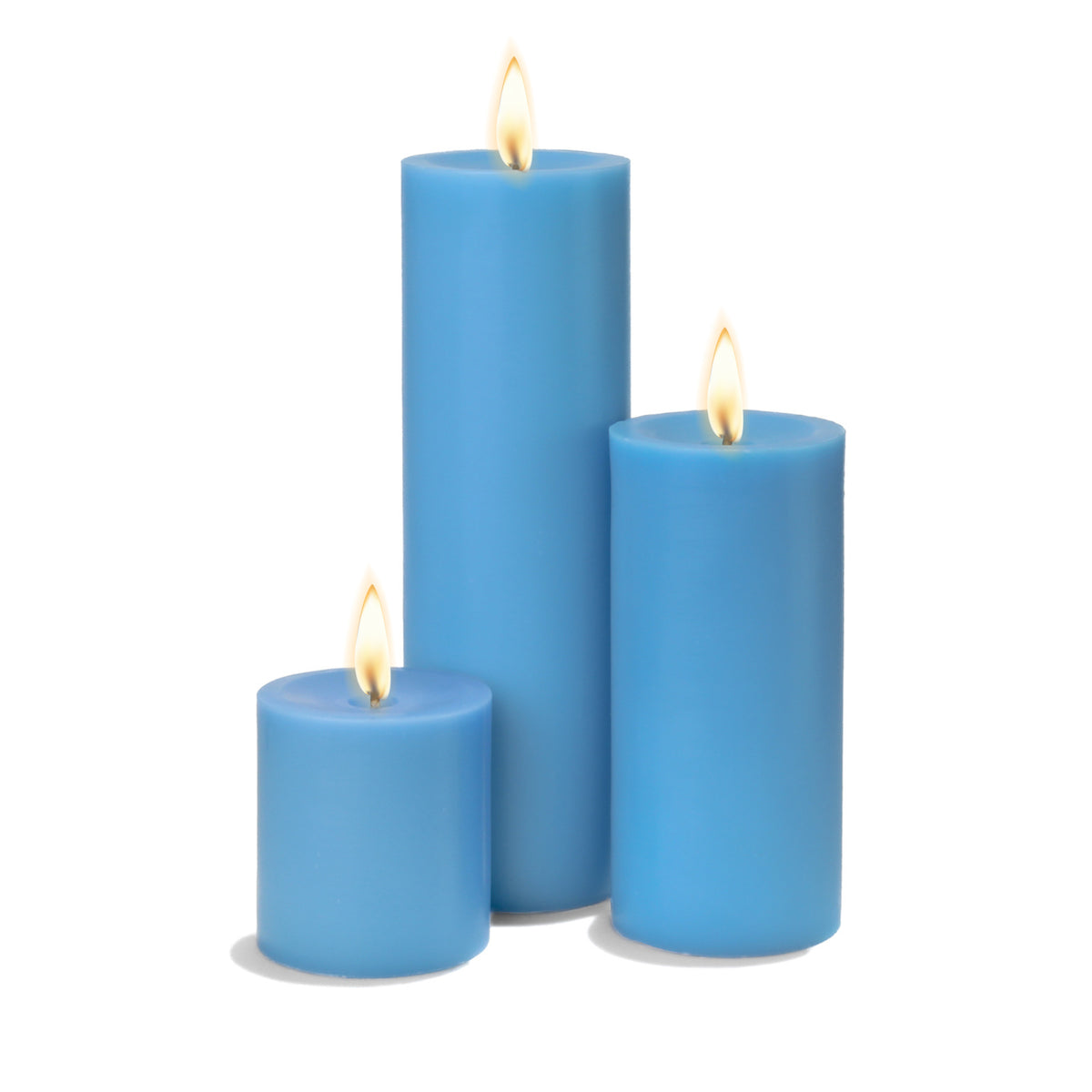 Richland Pillar Candles 3"x3", 3"x6" & 3"x9" Light Blue