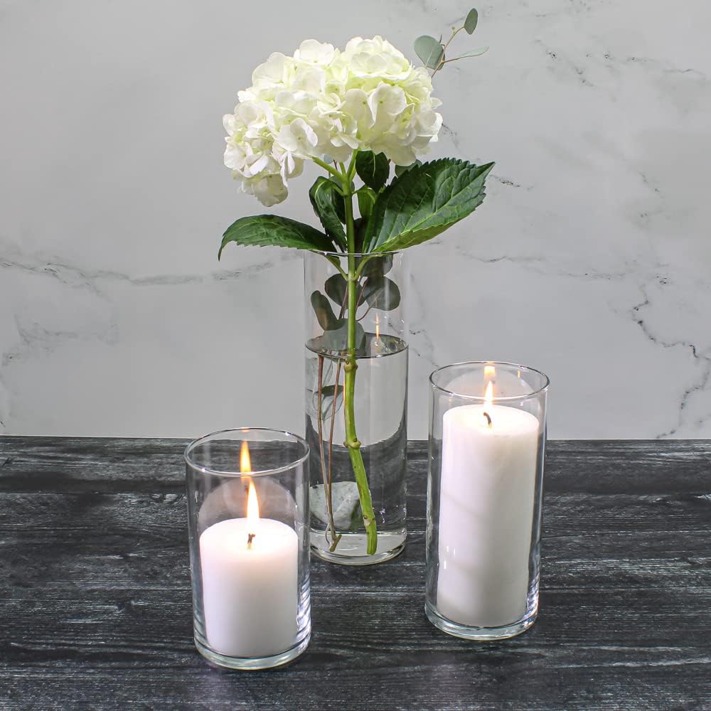 Eastland Cylinder Pillar Candle Holders 6" , 7.5" & 10.5" Set of 36