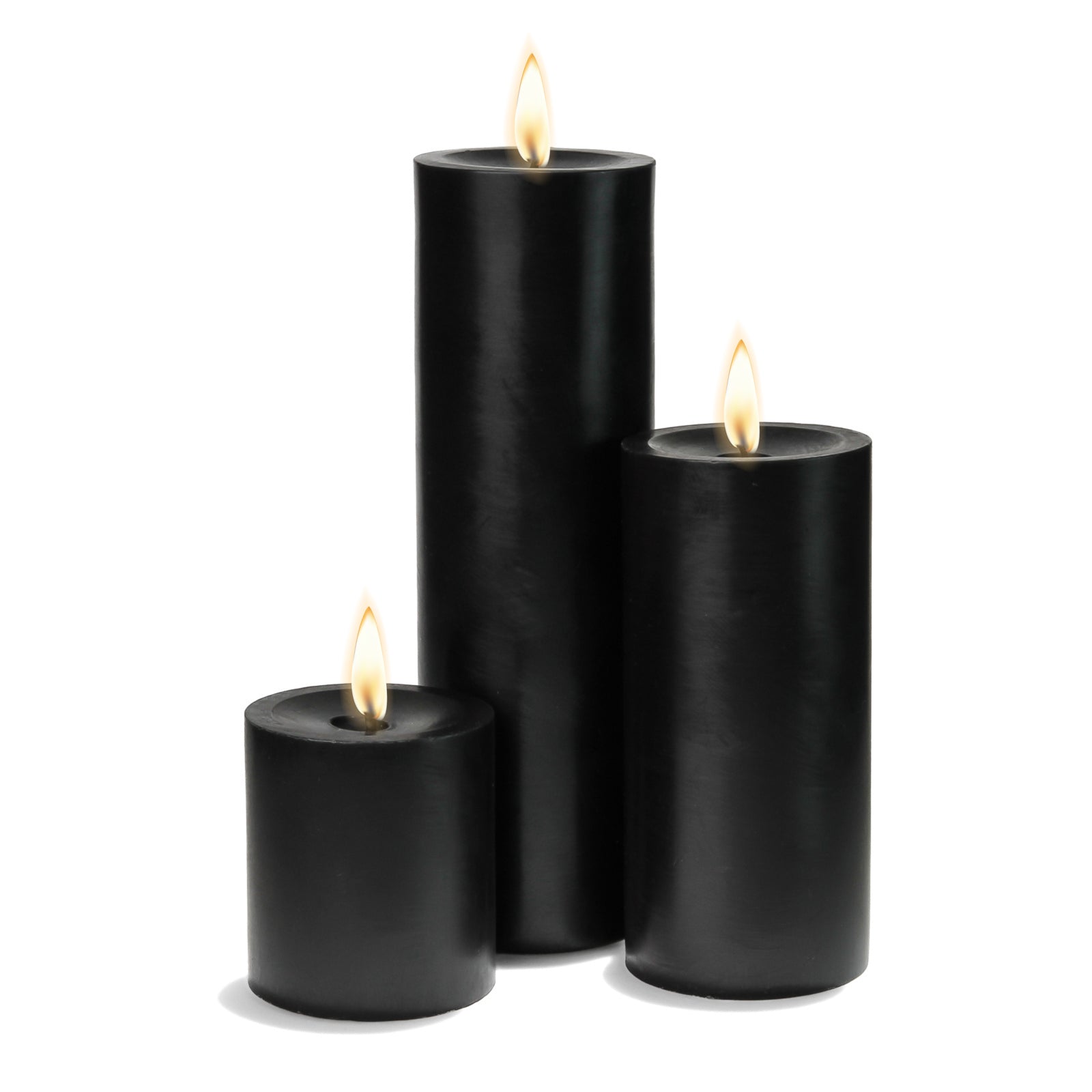 Richland Pillar Candles 3"x3", 3"x6" & 3"x9" Black