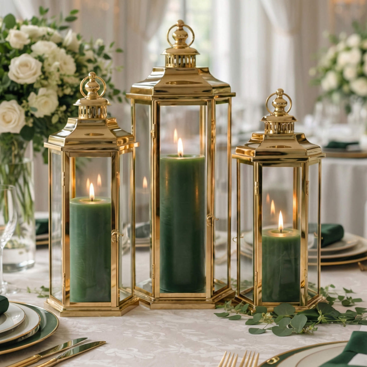 Richland Pillar Candle 3"x3" Dark Green