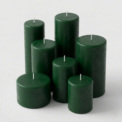 Richland Pillar Candles 3"x6" Dark Green Set of 12 - thumbnail number 4