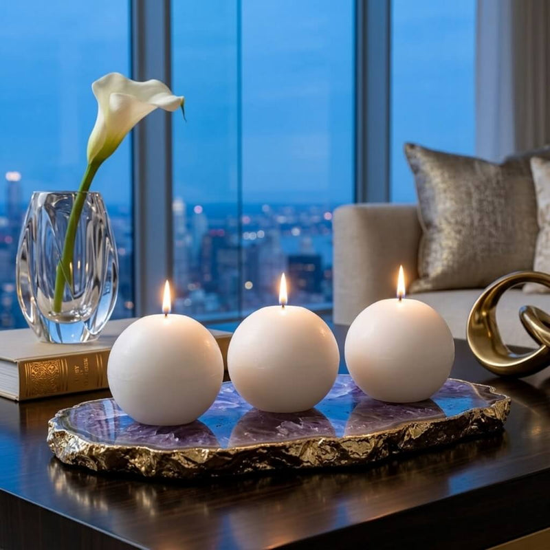 Richland Sphere Candle 3" White Set of 48 - thumbnail number 6