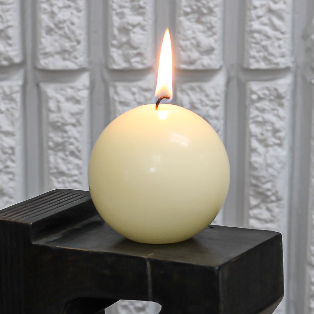 Richland Sphere Candle 3" Ivory