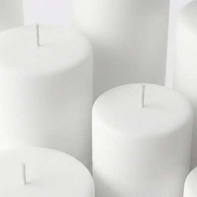 Richland Pillar Candles 3"x3", 3"x6" & 3"x9" White Set of 36 - thumbnail number 3