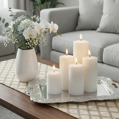Richland Pillar Candles 3"x3", 3"x6" & 3"x9" White Set of 36 - thumbnail number 8