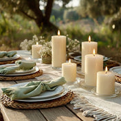 Richland Pillar Candles 2" x 3" & 2" x 6" Set of 40 - Ivory - thumbnail number 3