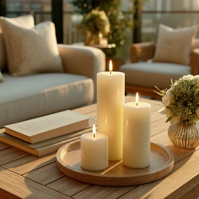 Richland Pillar Candles 2"x3", 2"x6", 2"x9" Set of 30 - Ivory - thumbnail number 7