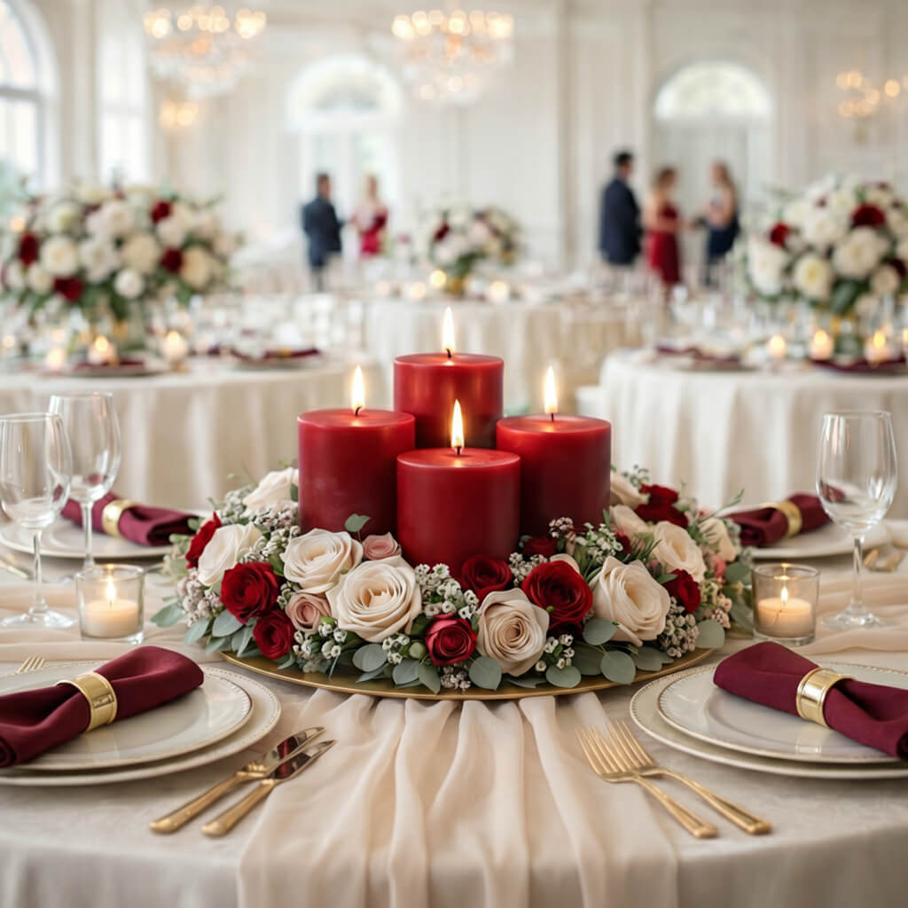 Richland 4" x 12" Red Pillar Candle