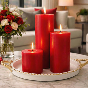 Richland 4" x 12" Red Pillar Candle