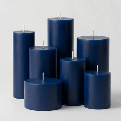Richland 4" x 12" Navy Blue Pillar Candle - thumbnail number 3