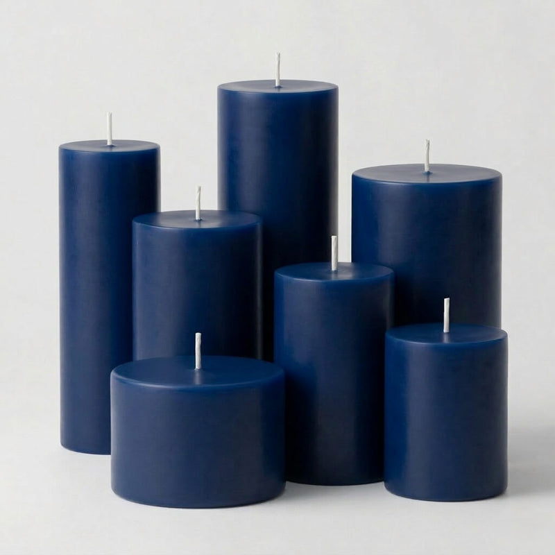 Richland 4" x 12" Navy Blue Pillar Candle - thumbnail number 3