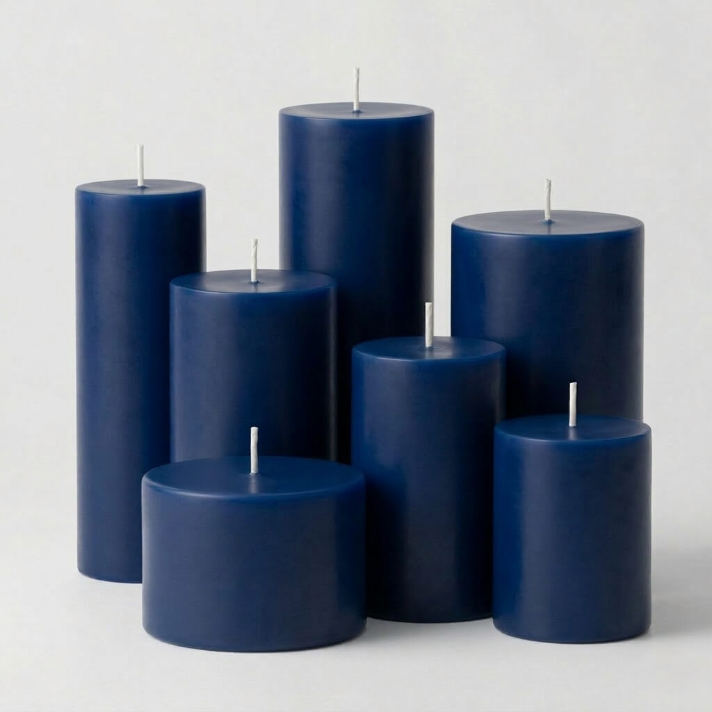 Richland 4" x 6" Navy Blue Pillar Candle
