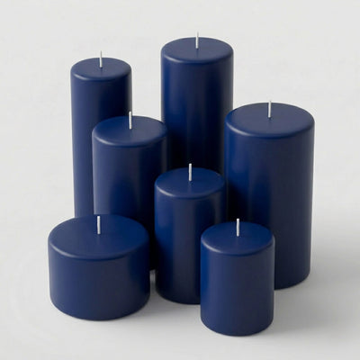 Richland 4" x 12" Navy Blue Pillar Candle - thumbnail number 4