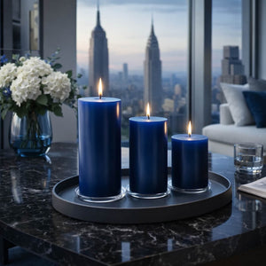 Richland 4" x 6" Navy Blue Pillar Candle