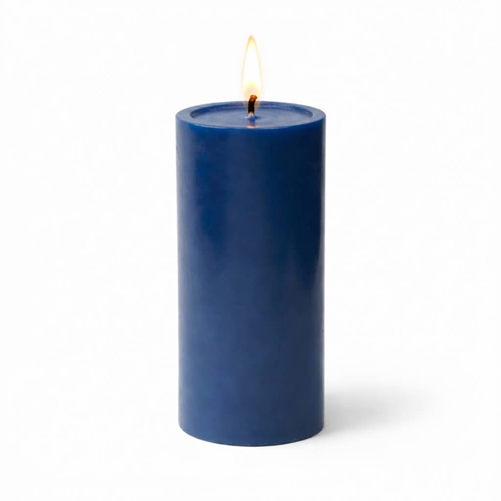 Richland 4" x 9" Navy Blue Pillar Candle