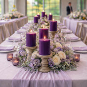 Richland Pillar Candles 3"x3", 3"x6" & 3"x9" Purple Set of 12 - thumbnail number 6