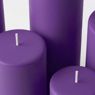 Richland Pillar Candles 3"x3", 3"x6" & 3"x9" Purple Set of 12 - thumbnail number 3