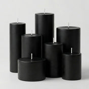 Richland Pillar Candles 3"x3" Black Set of 12 - thumbnail number 3