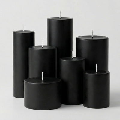Richland Pillar Candles 3"x3" Black Set of 12 - thumbnail number 3