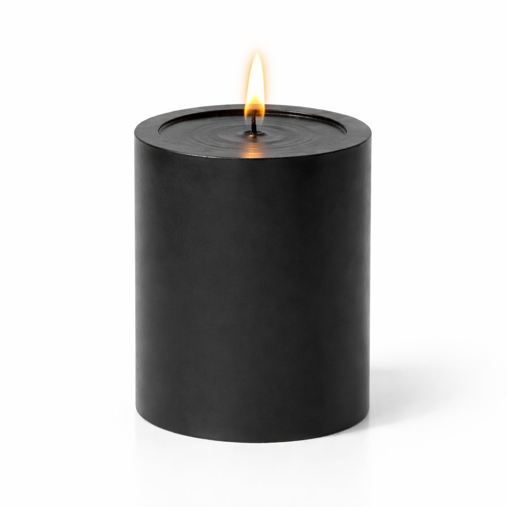 Richland 4" x 4" Black Pillar Candle
