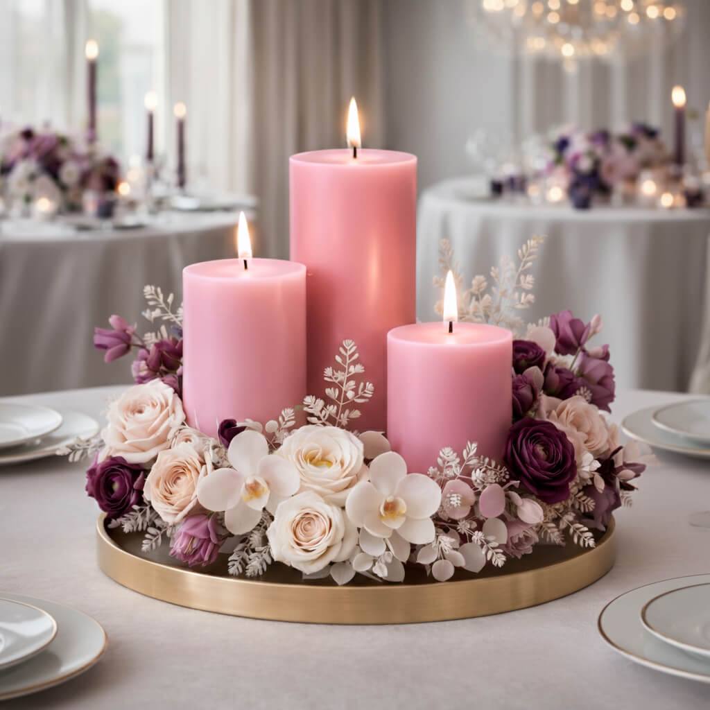 Richland Pillar Candle 3"x6" Pink