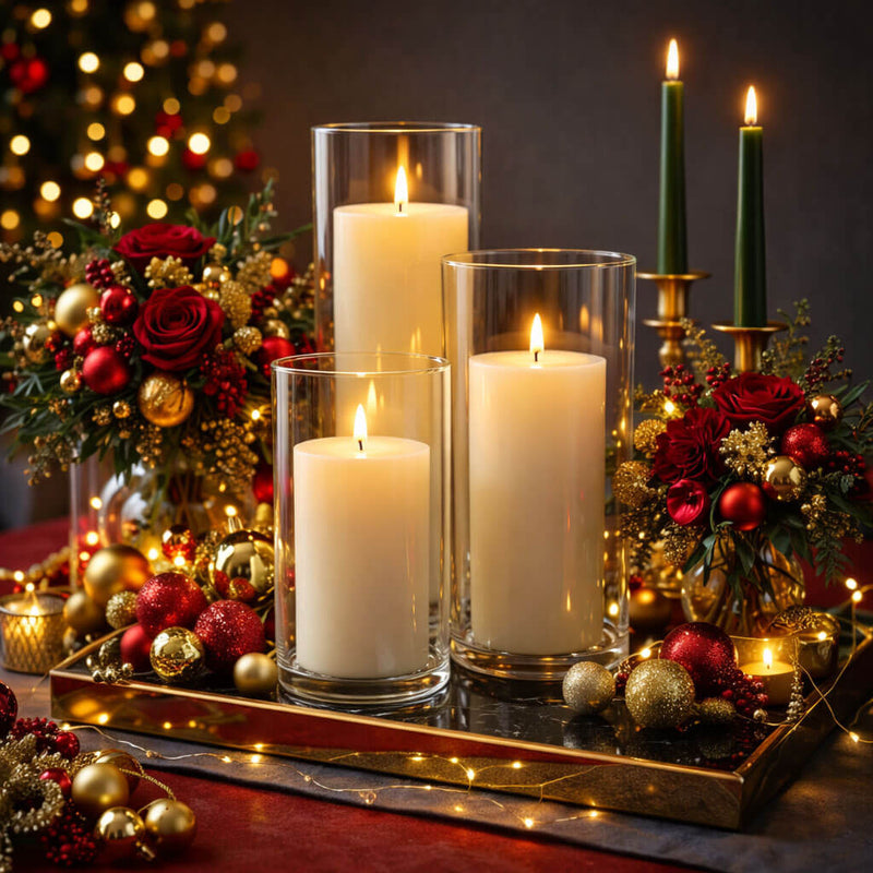 Richland Pillar Candles 2"x3", 2"x6", 2"x9" Set of 30 - Light Ivory - thumbnail number 5