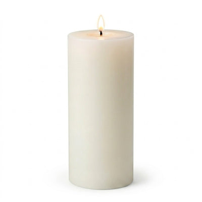 Richland 4" x 9" Light Ivory Pillar Candle - thumbnail number 2