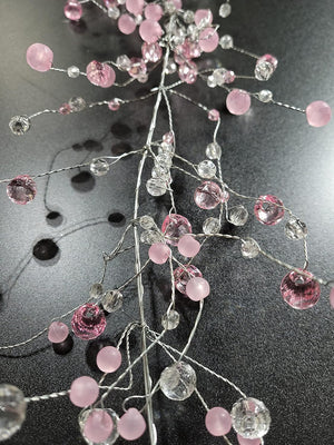 Hint of Pink Wired Crystal Garland 42"
