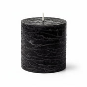 Richland Rustic Pillar Candle 3"x 3" Black - thumbnail number 1