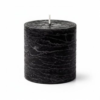 Richland Rustic Pillar Candle 3"x 3" Black