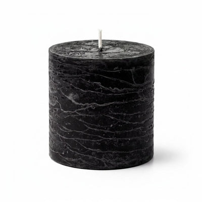 Richland Rustic Pillar Candle 3"x 3" Black