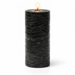 Richland Rustic Pillar Candle 3"x 6" Black Set of 24