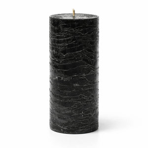 Richland Rustic Pillar Candle 3"x 6" Black Set of 24