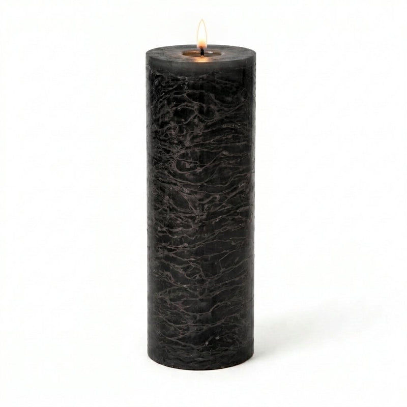 Richland Rustic Pillar Candle 3"x 9" Black Set of 24 - thumbnail number 2