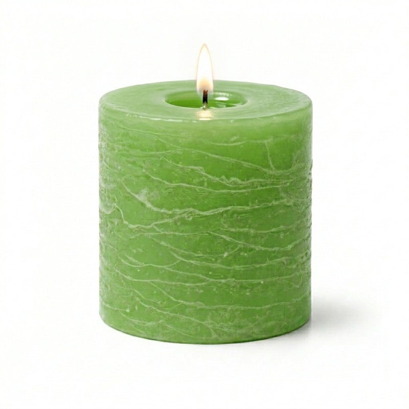 Richland Rustic Pillar Candle 3"x 3" Green - thumbnail number 2