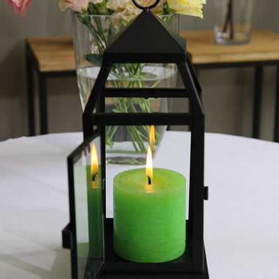 Richland Black Contemporary Metal Lantern with Clear Glasses - Small - thumbnail number 5