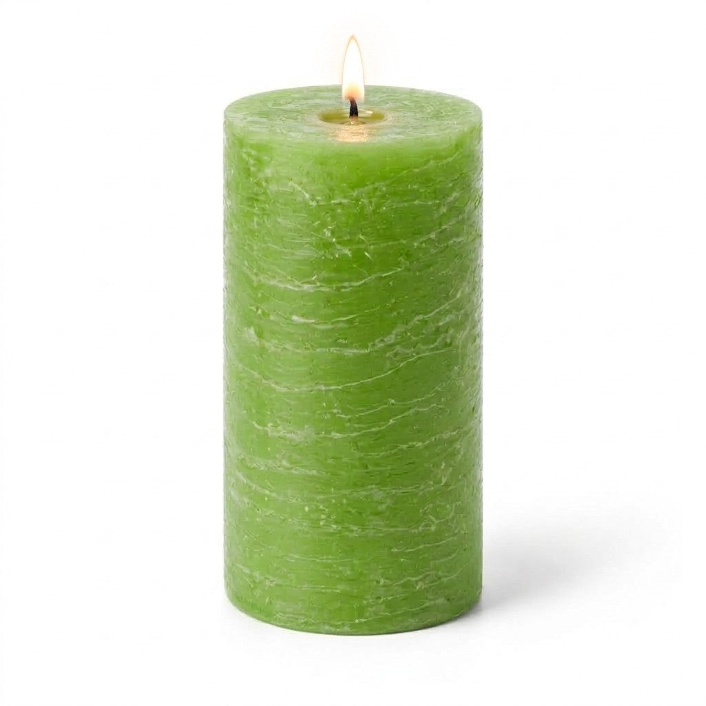 Richland Rustic Pillar Candle 3"x 6" Green Set of 6