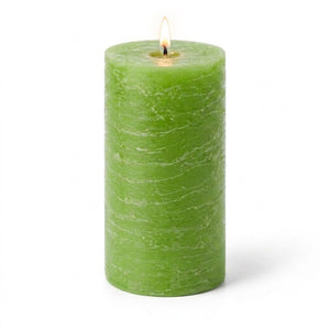 Richland Rustic Pillar Candle 3"x 6" Green Set of 6