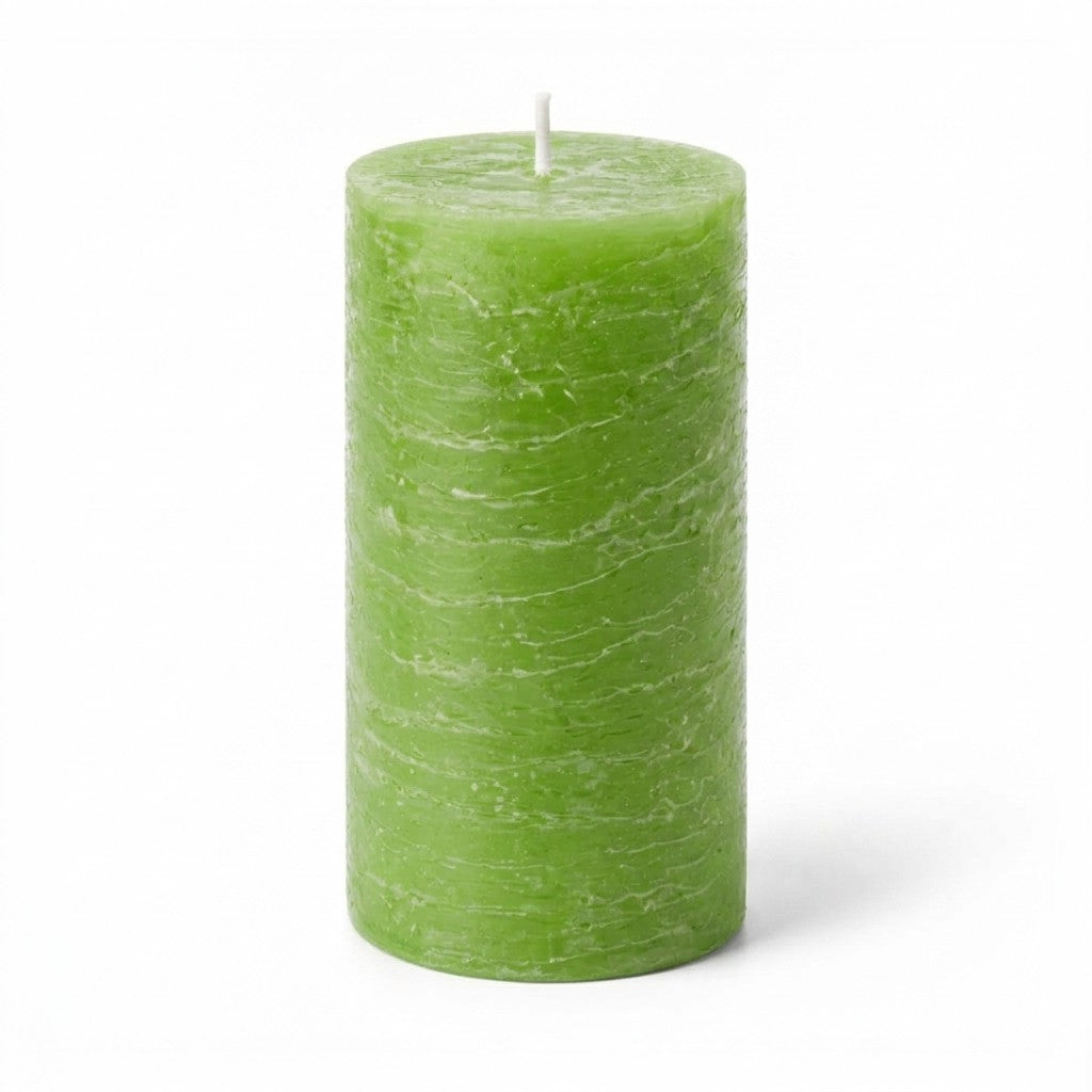 Richland Rustic Pillar Candle 3"x 6" Green Set of 6