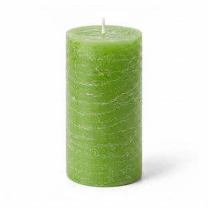Richland Rustic Pillar Candle 3"x 6" Green Set of 6