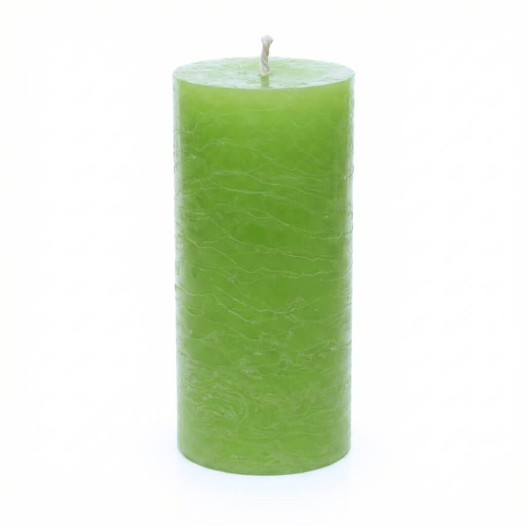 Richland Rustic Pillar Candle 3"x 6" Green Set of 6