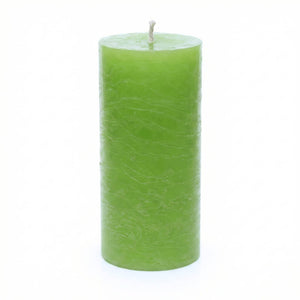 Richland Rustic Pillar Candle 3"x 6" Green Set of 6