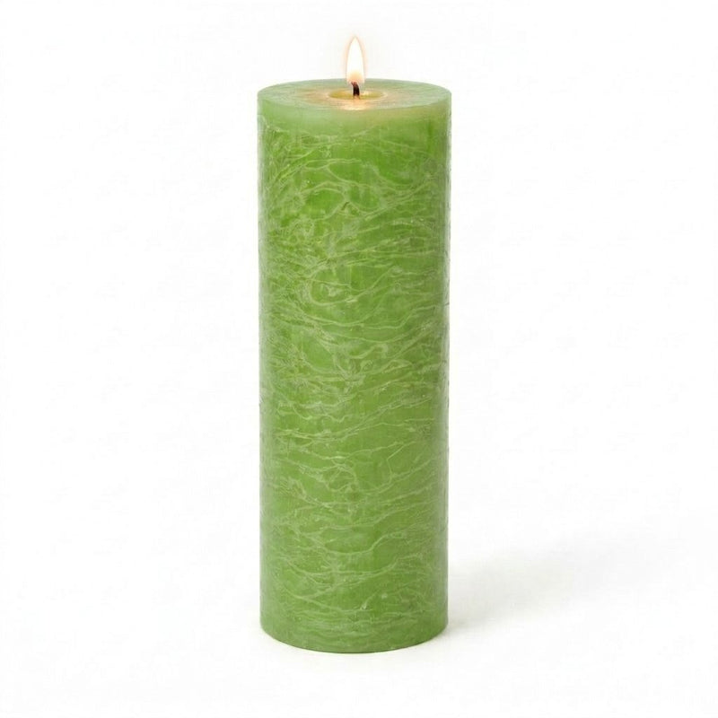 Richland Rustic Pillar Candle 3"x 9" Green Set of 6 - thumbnail number 2