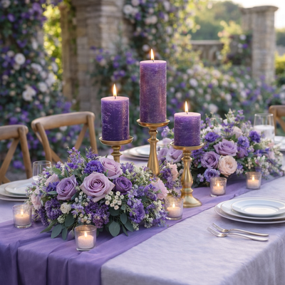 Richland Rustic Pillar Candle 3"x 3" Lavender Set of 12 - thumbnail number 6