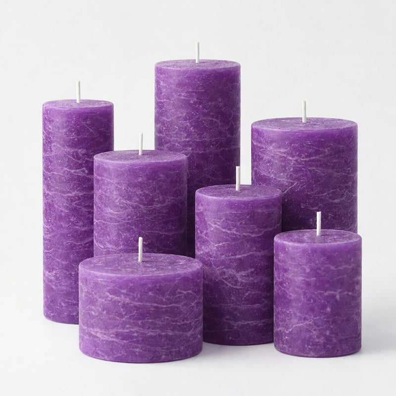 Richland Rustic Pillar Candle 3"x 3" Lavender Set of 12 - thumbnail number 3
