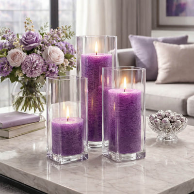 Richland Rustic Pillar Candle 3"x 3" Lavender - thumbnail number 9