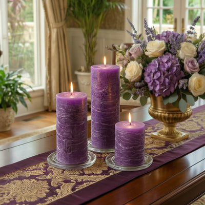 Richland Rustic Pillar Candle 3"x 3" Lavender - thumbnail number 10