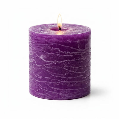 Richland Rustic Pillar Candle 3"x 3" Lavender - thumbnail number 2