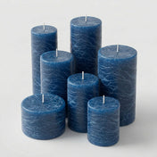 Richland Rustic Pillar Candle 3"x 3" Navy Blue - thumbnail number 4
